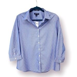 Land’s End Gingham Cotton Button Down Size 12